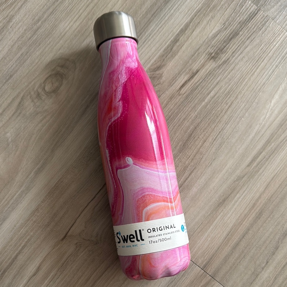 S'well Pink and White Water Bottle